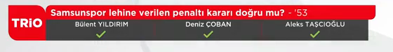 Yayın bandı: Samsunspor lehine verilen penaltı kararı doğru mu? -'53 , |